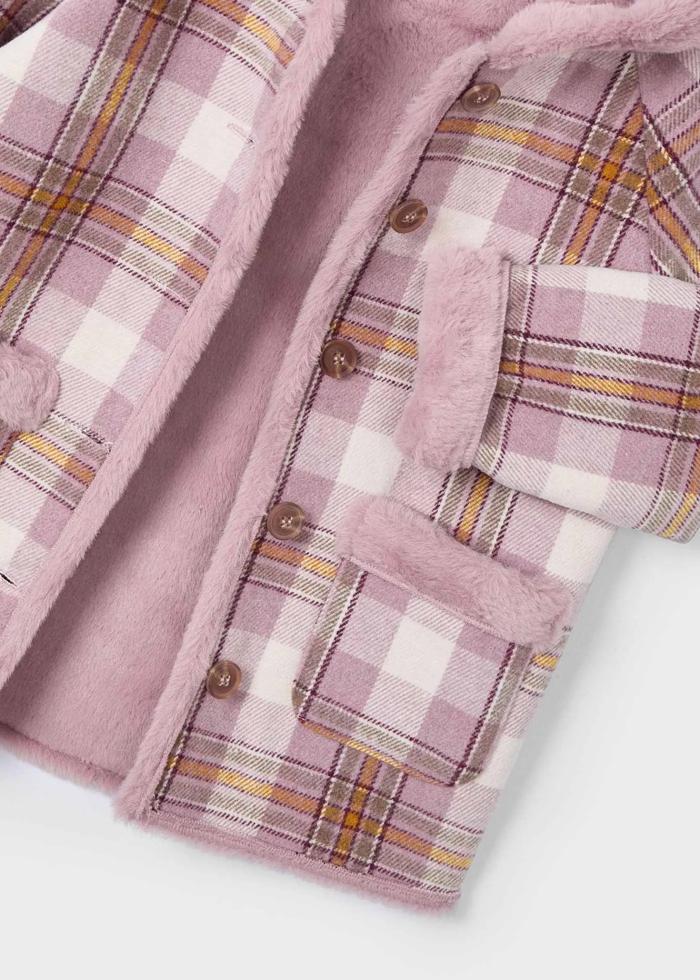 Outlet Abrigo cuadros doble faz niña Abrigos Y Chaquetas