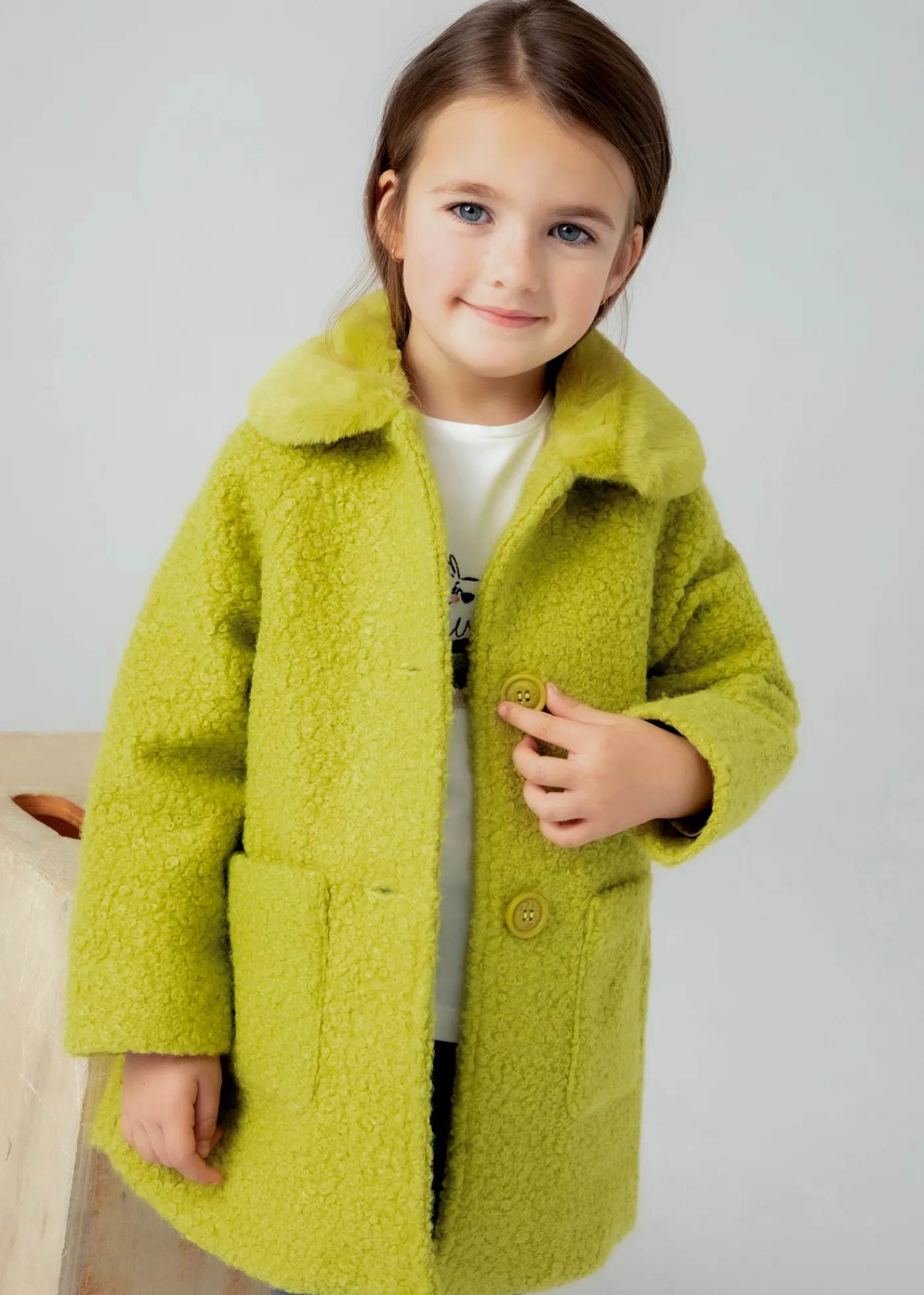 Flash Sale Abrigo rizo cuello pelo niña Abrigos Y Chaquetas
