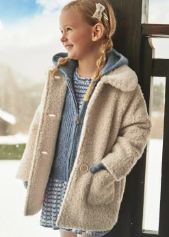 Hot Abrigo rizo cuello pelo niña Abrigos Y Chaquetas