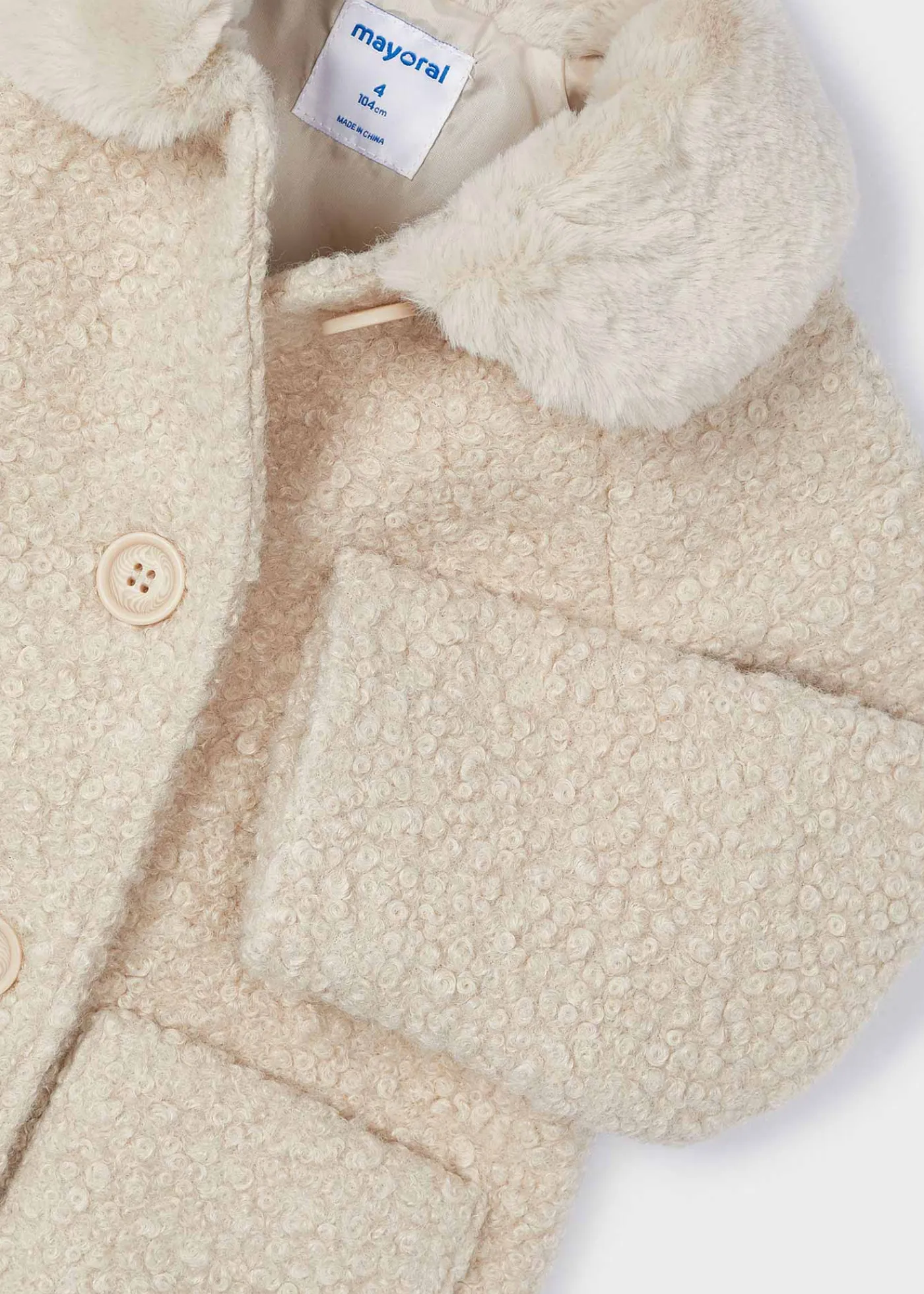 Hot Abrigo rizo cuello pelo niña Abrigos Y Chaquetas