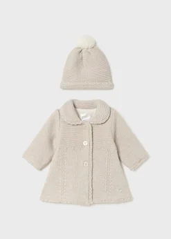 Online Abrigo tricot con gorro recién nacida Abrigos Y Chaquetas
