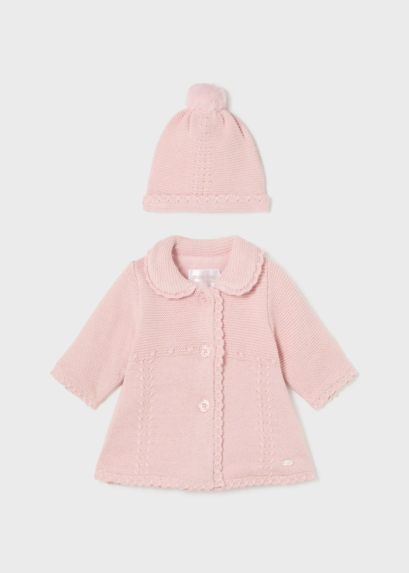 Fashion Abrigo tricot con gorro recién nacida Abrigos Y Chaquetas