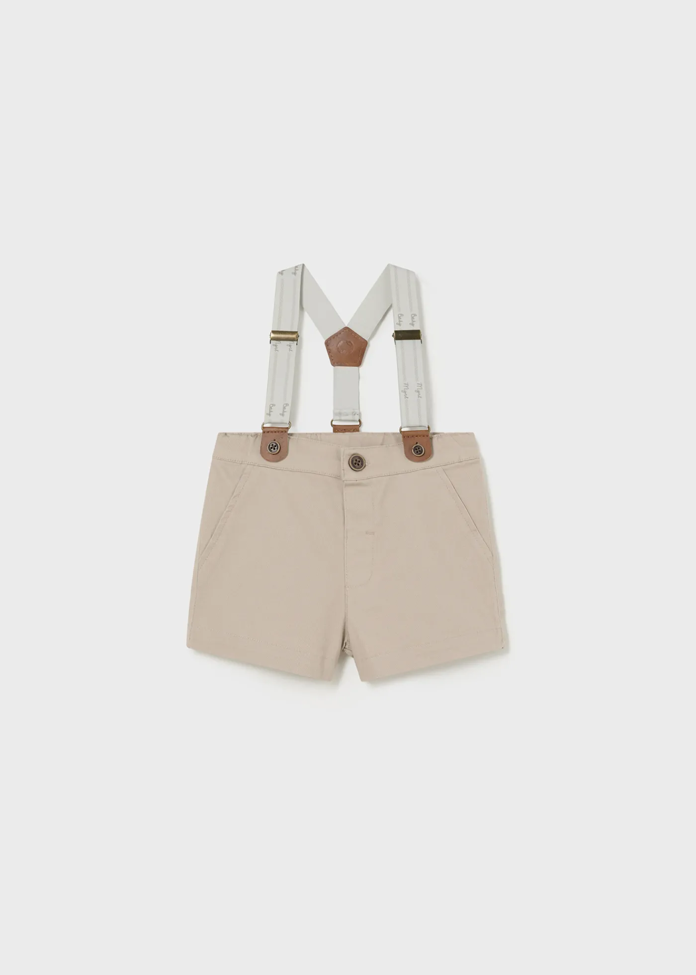 Online Bermuda piqué tirantes bebé Pantalones Y Petos