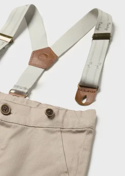 Online Bermuda piqué tirantes bebé Pantalones Y Petos