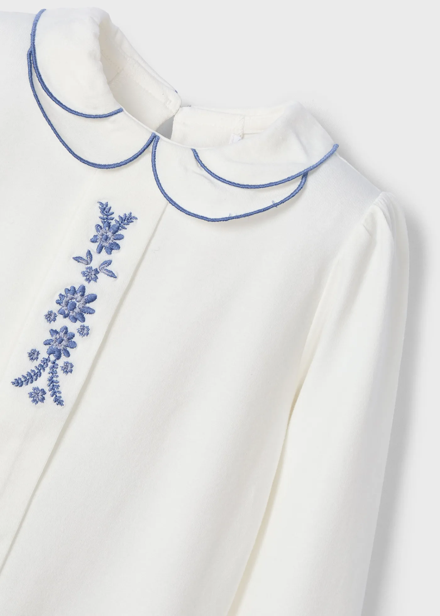 Cheap Blusa punto liso cuello bordado niña Blusas Y Tops