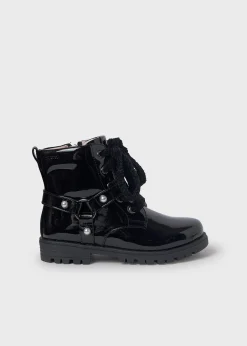 New Botín biker charol chica Botas Y Botines|Botas Y Botines
