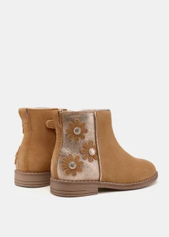 Store Botín flores serraje niña Botas Y Botines|Botas Y Botines