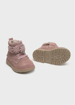 Shop Botín serraje flores bebé Botas Y Botines|Botas Y Botines