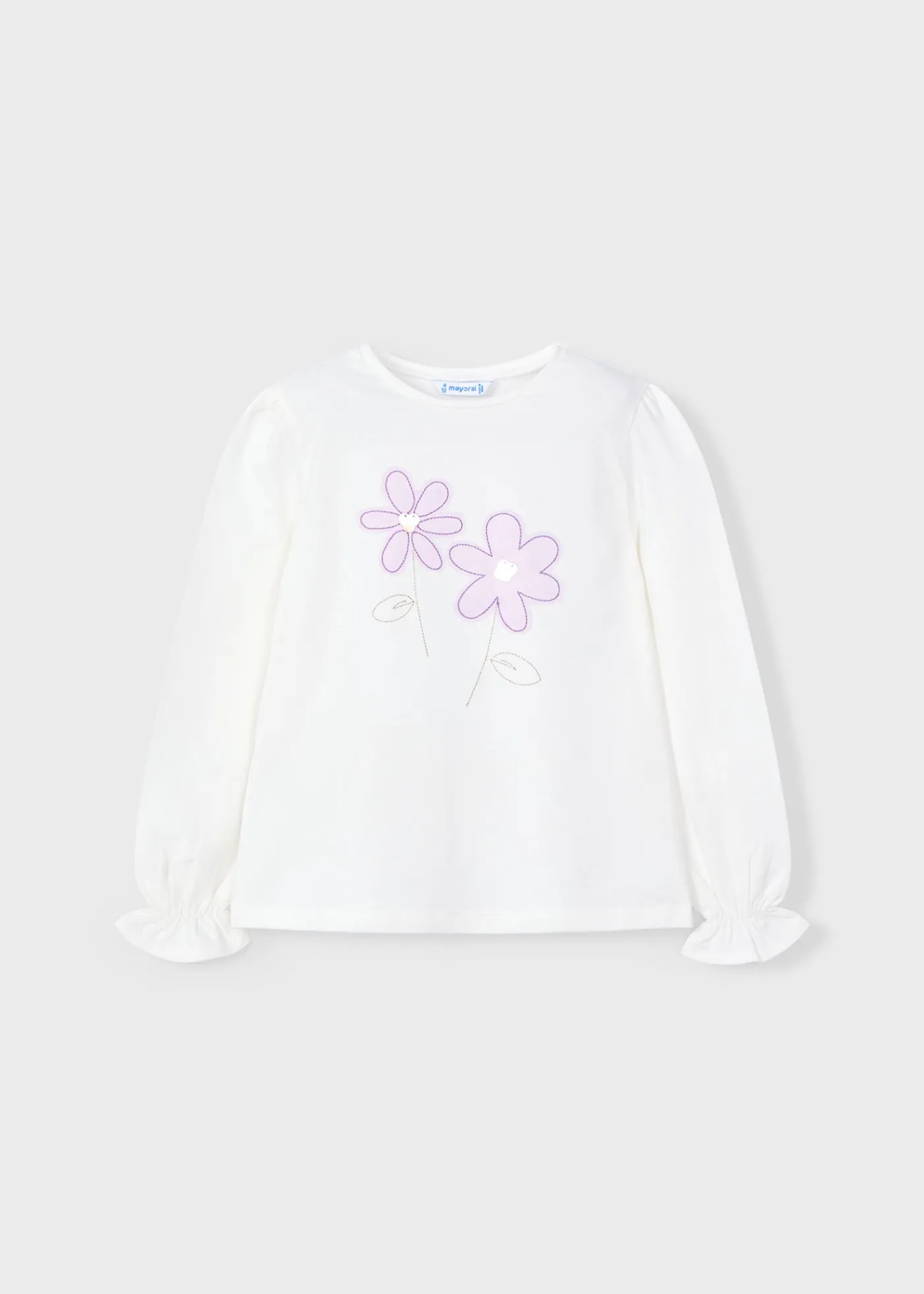 Online Camiseta aplique flores niña Camisetas Y Polos