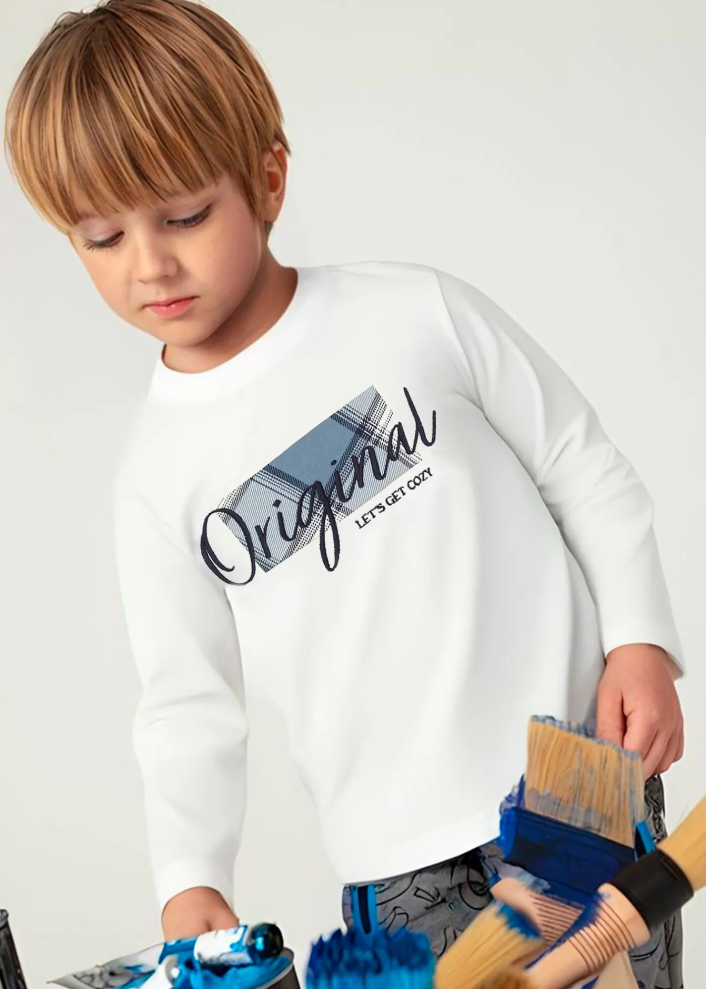 Hot Camiseta aplique tejido niño Camisetas