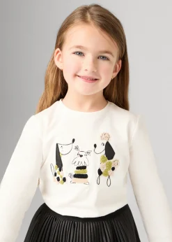 Online Camiseta bordados perros niña Camisetas Y Polos