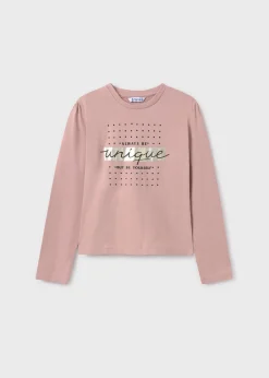 Clearance Camiseta básica texto chica Camisetas Y Polos