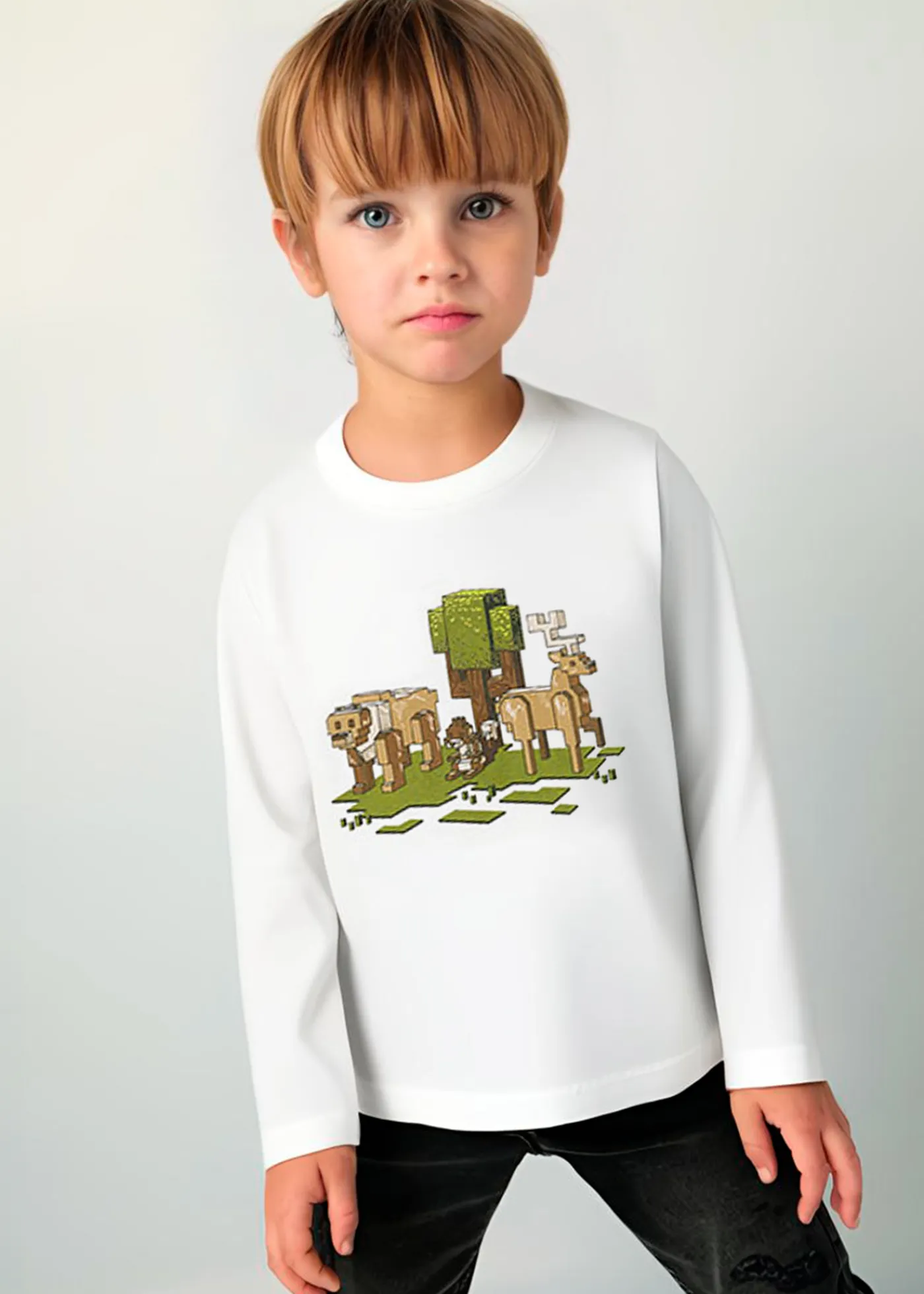 Online Camiseta dibujo píxeles niño Camisetas