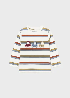 Discount Camiseta rayas coches bebé Bodies Y Camisetas