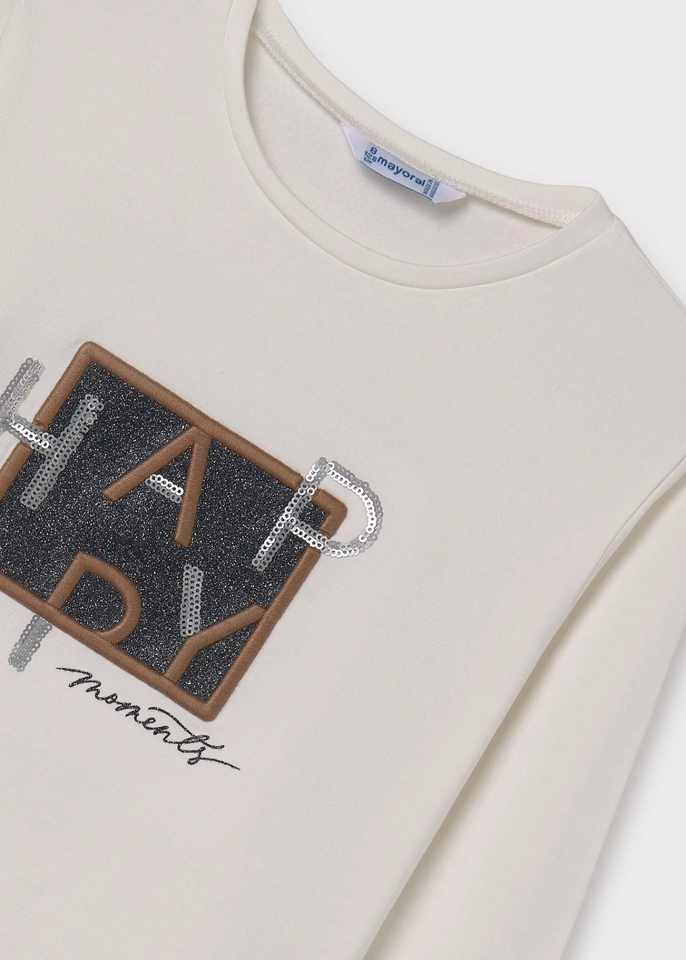 New Camiseta texto lentejuelas chica Camisetas Y Polos