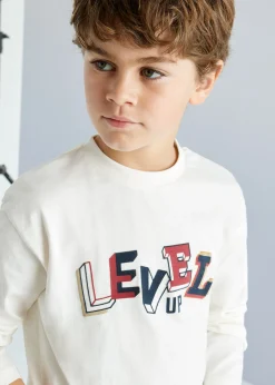 Online Camiseta texto relieve chico Camisetas