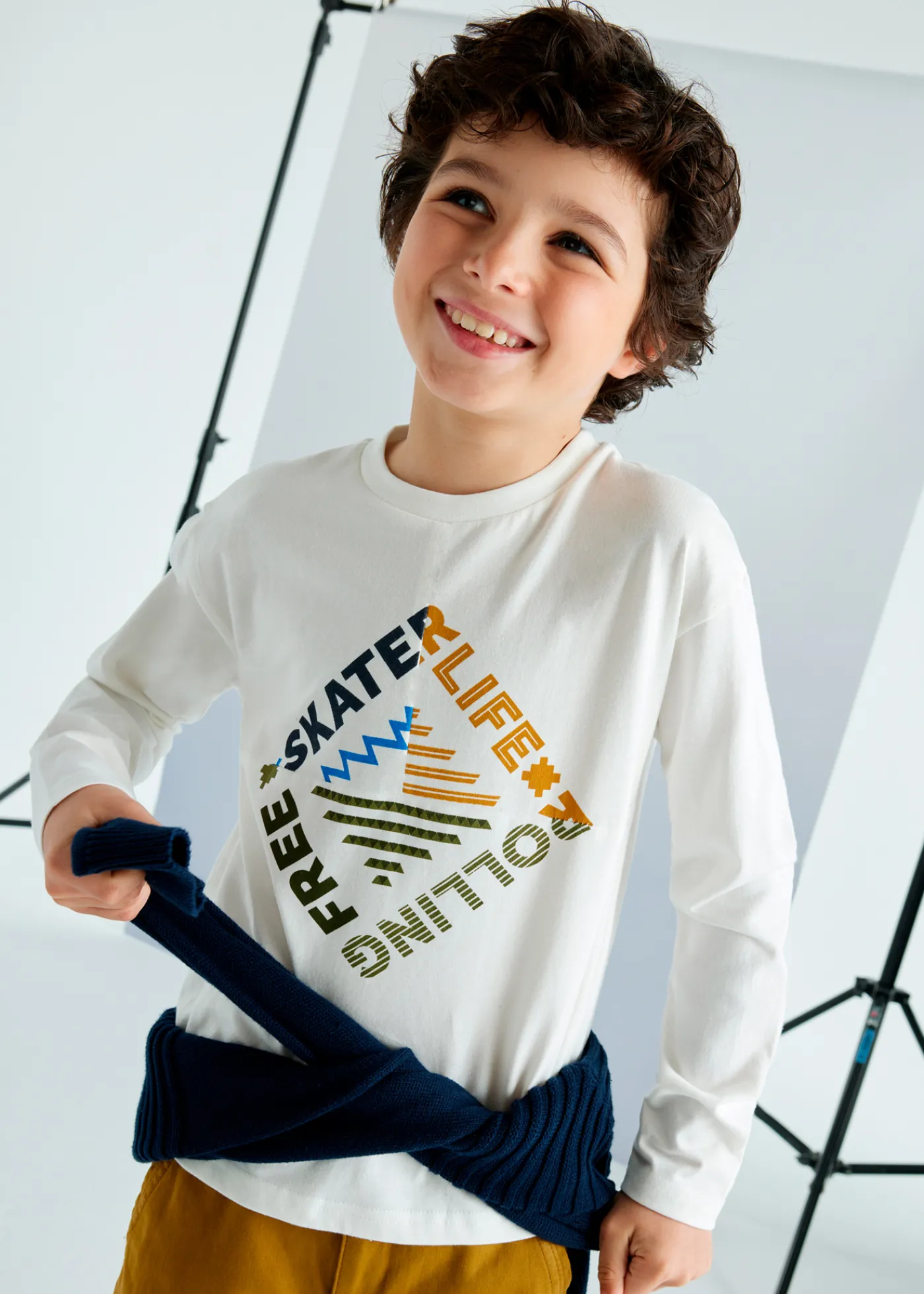 Fashion Camiseta texto y dibujo chico Camisetas