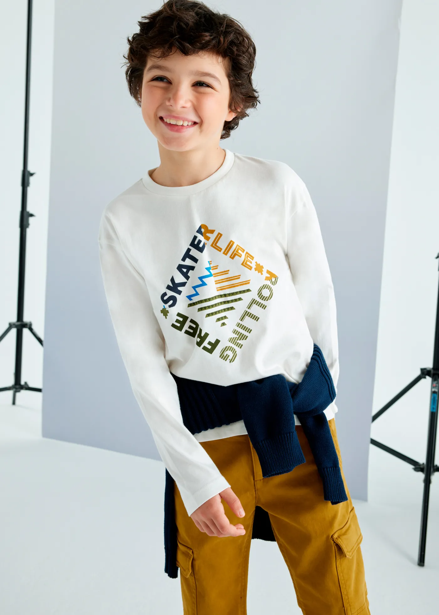 Fashion Camiseta texto y dibujo chico Camisetas