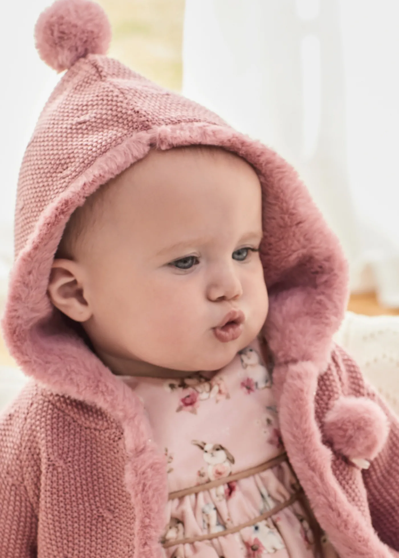 Best Chaqueta tricot con pelo recién nacida Rebecas