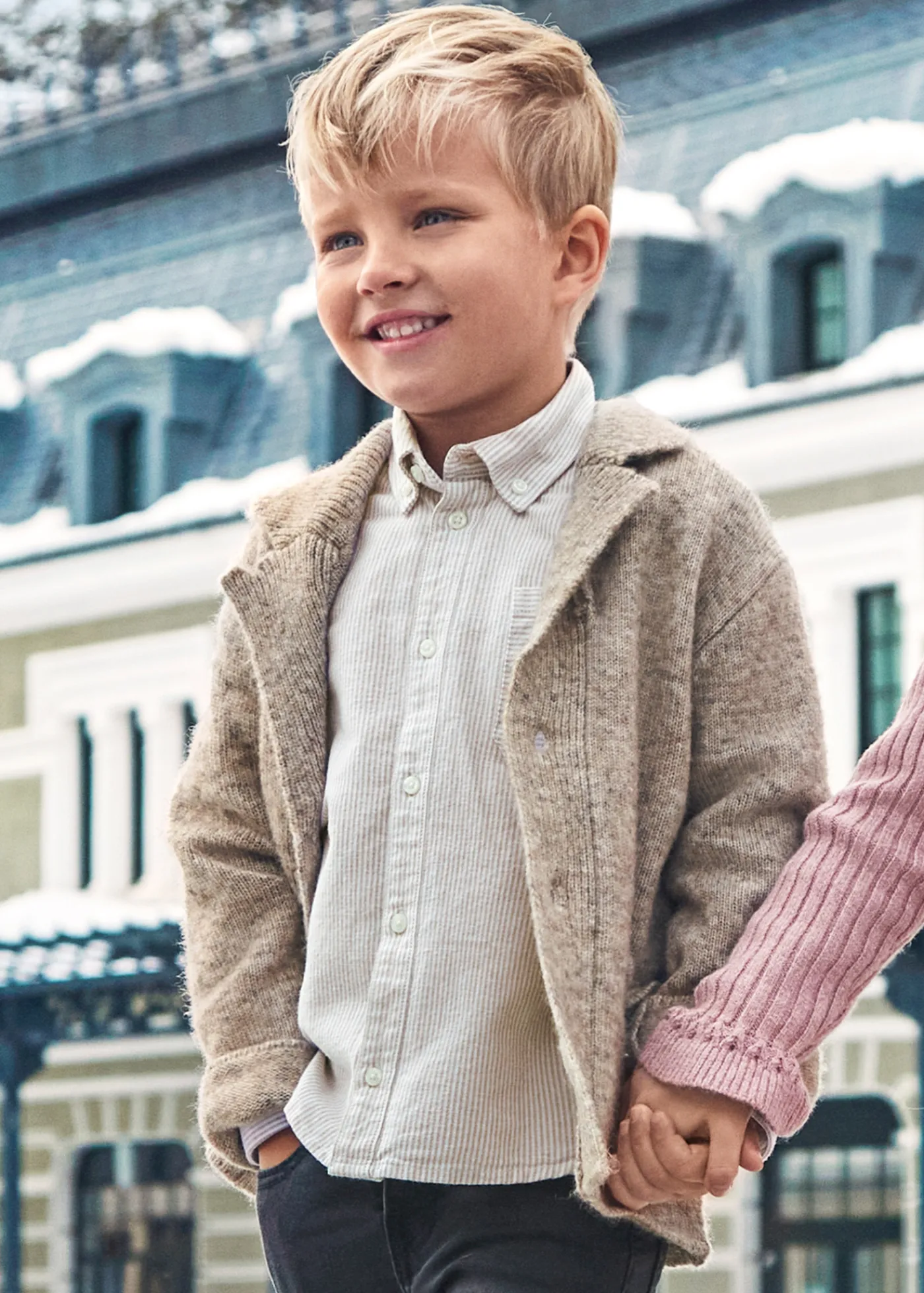Discount Chaqueta tricot solapas niño Abrigos Y Chaquetas