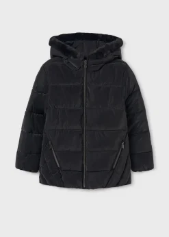 New Chaquetón capucha pelo chica Abrigos Y Chaquetas