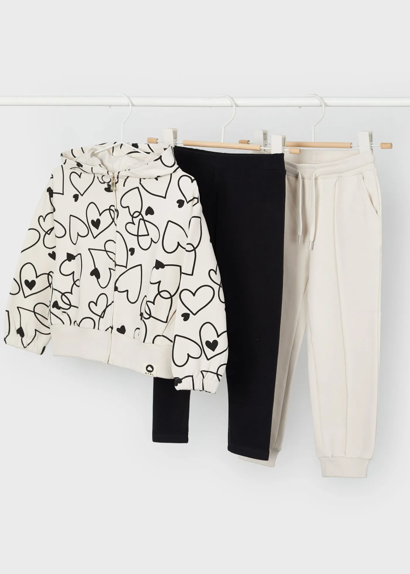 Best Sale Chándal 2 pantalones corazones niña Chándals