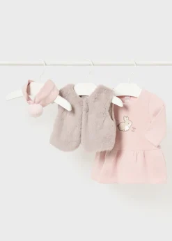 Fashion Conjunto 3 piezas chaleco pelo recién nacida Vestidos
