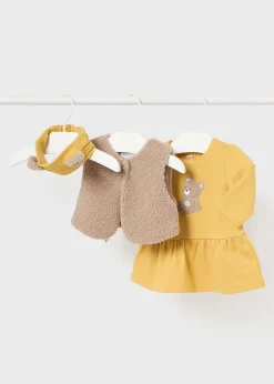 Fashion Conjunto 3 piezas chaleco pelo recién nacida Vestidos