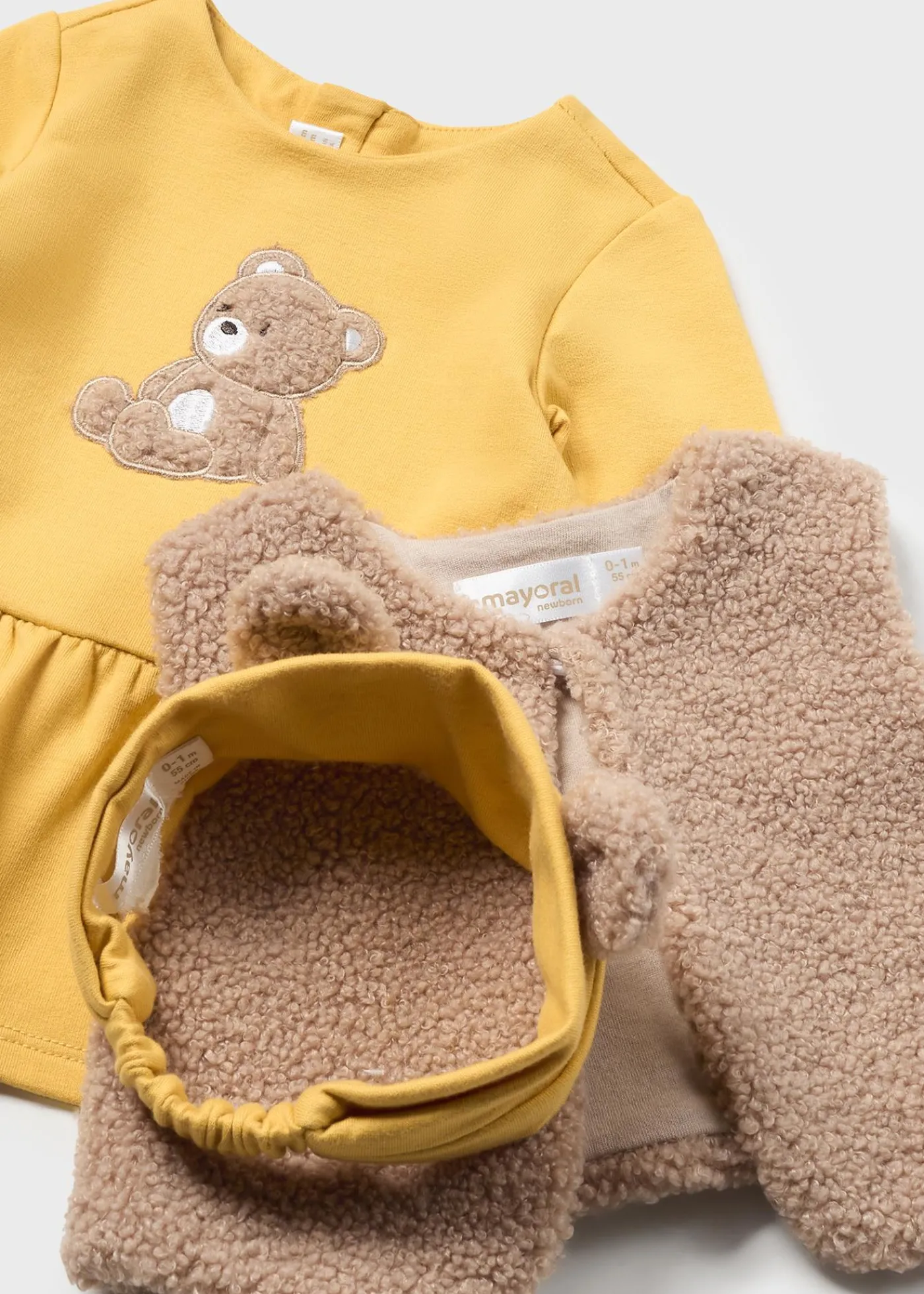 Fashion Conjunto 3 piezas chaleco pelo recién nacida Vestidos