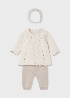 Clearance Conjunto 3 piezas tricot recién nacida Conjuntos