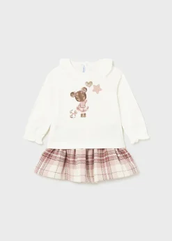 Sale Conjunto falda cuadros y camiseta bebé Conjuntos