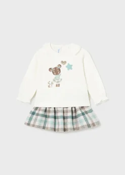 Best Sale Conjunto falda cuadros y camiseta bebé Conjuntos