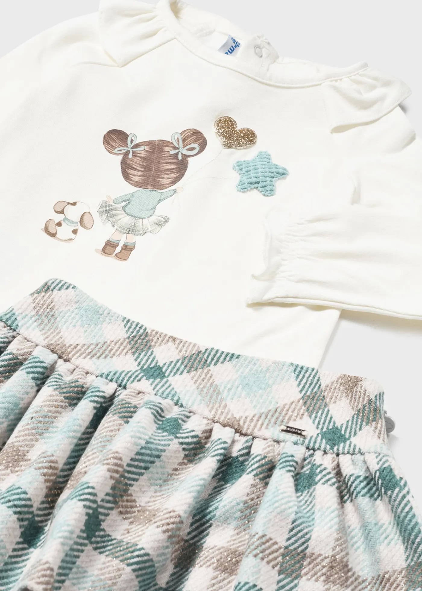 Best Sale Conjunto falda cuadros y camiseta bebé Conjuntos