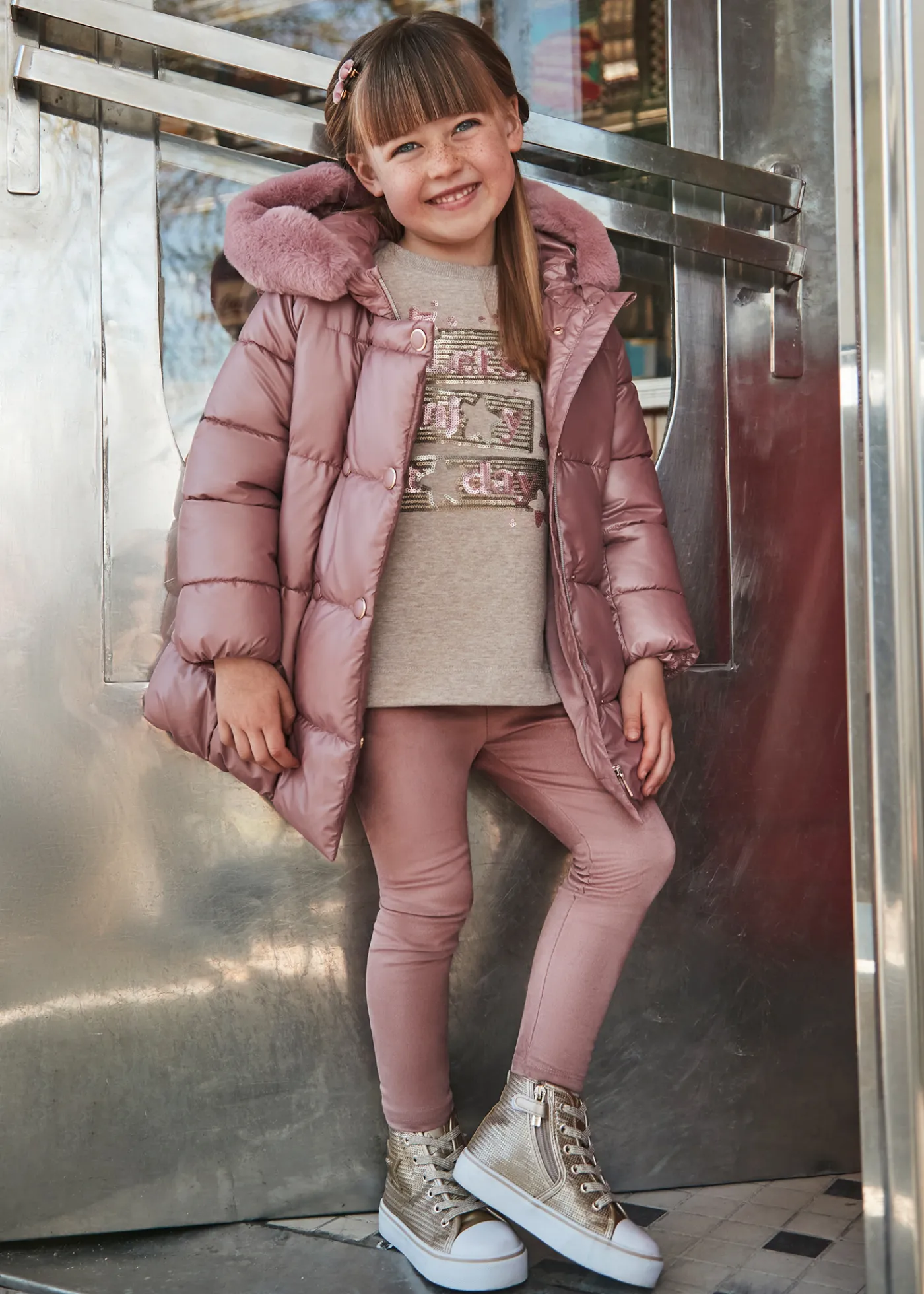New Conjunto legging antelina y sudadera niña Conjuntos