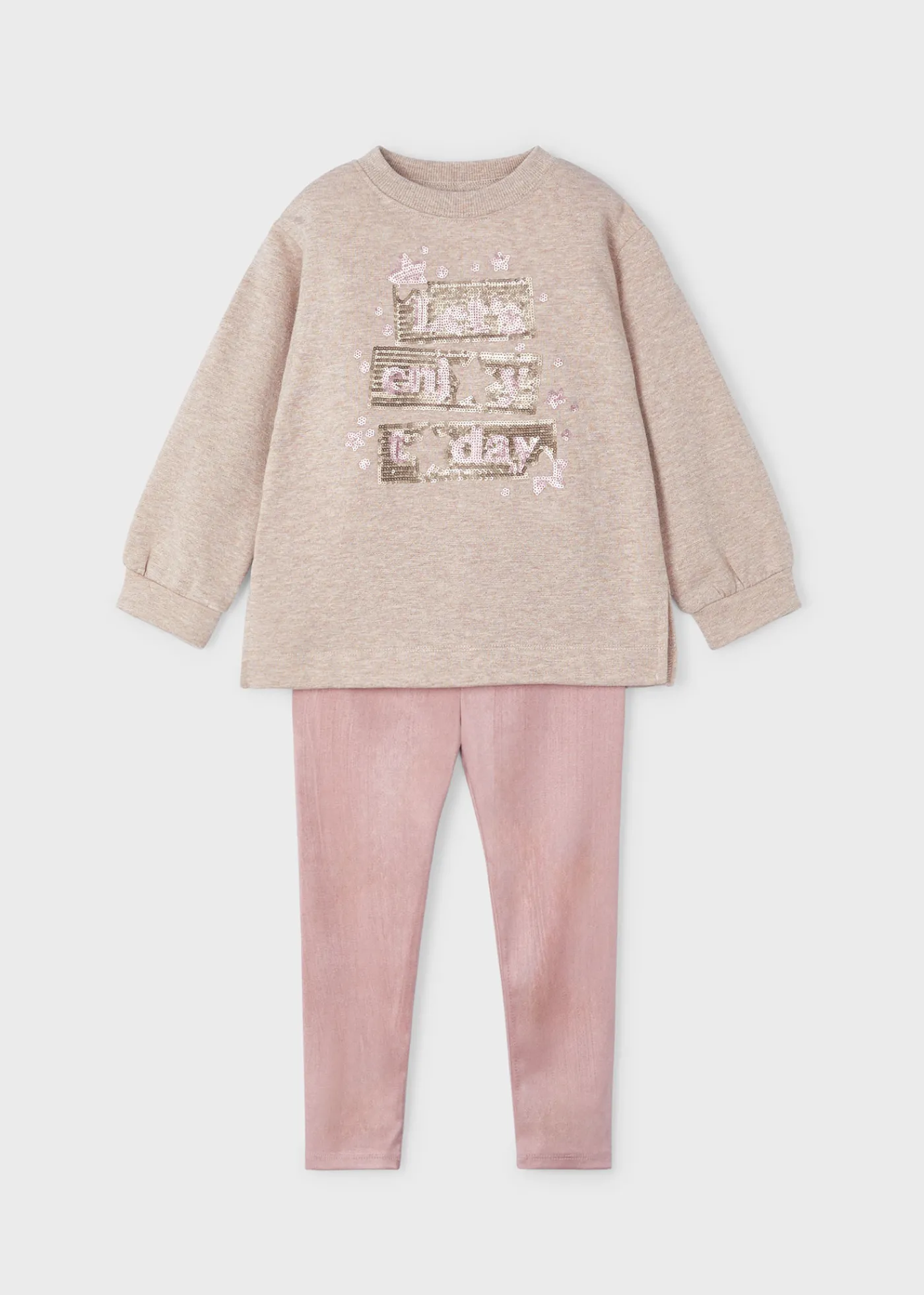 New Conjunto legging antelina y sudadera niña Conjuntos