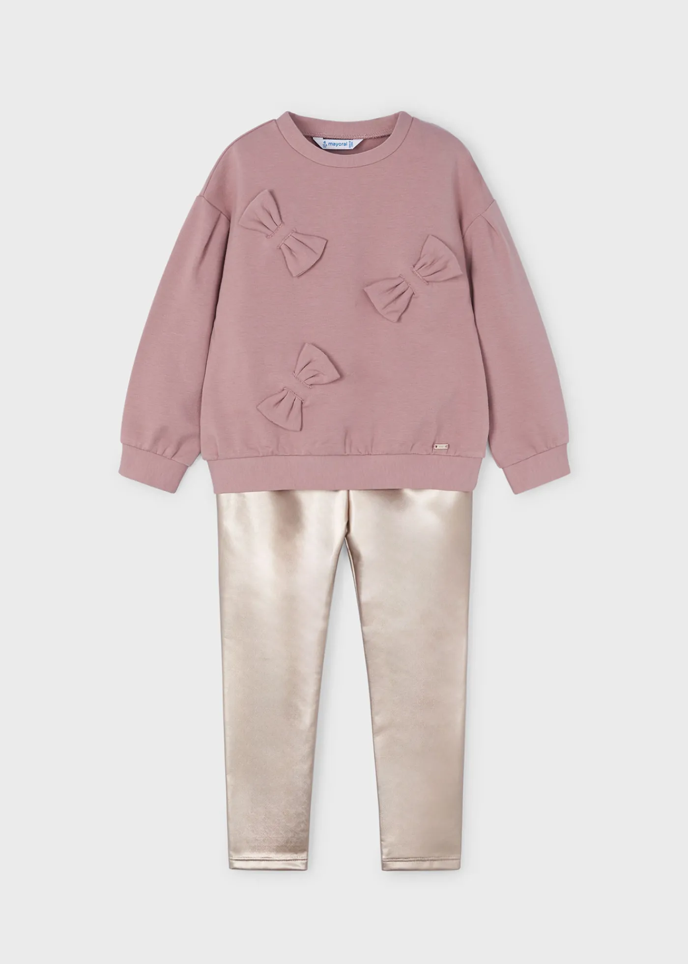 Online Conjunto legging metalizado y sudadera niña Conjuntos