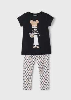 Store Conjunto legging tobillero y camiseta estampado niña Conjuntos