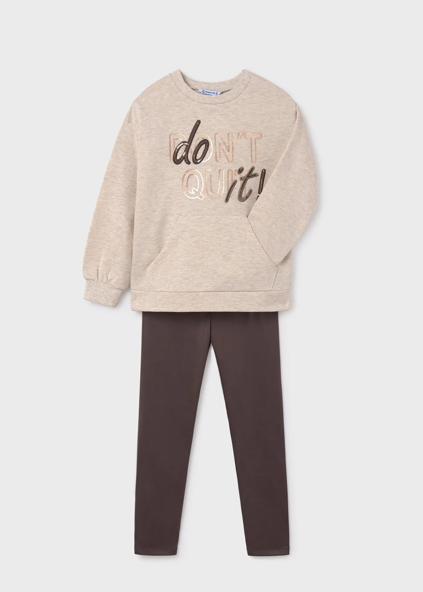 Cheap Conjunto legging y sudadera texto chica Conjuntos