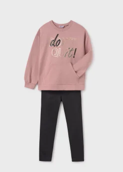 New Conjunto legging y sudadera texto chica Conjuntos