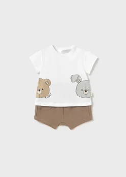 Store Conjunto pantalón corto y camiseta animales recién nacido Conjuntos