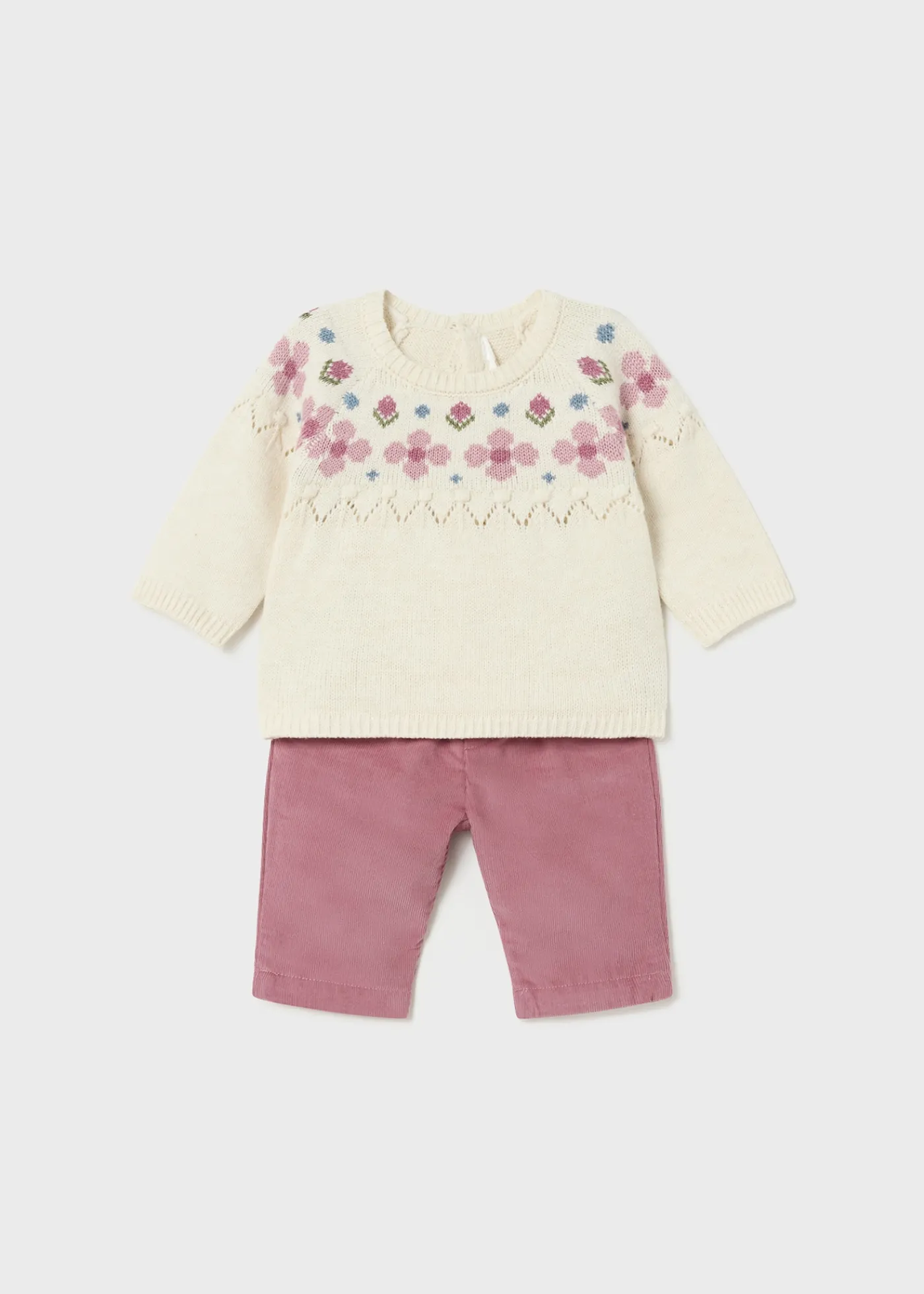 Clearance Conjunto pantalón pana y jersey recién nacida Conjuntos