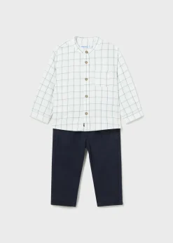 Cheap Conjunto pantalón y camisa cuadros bebé Conjuntos