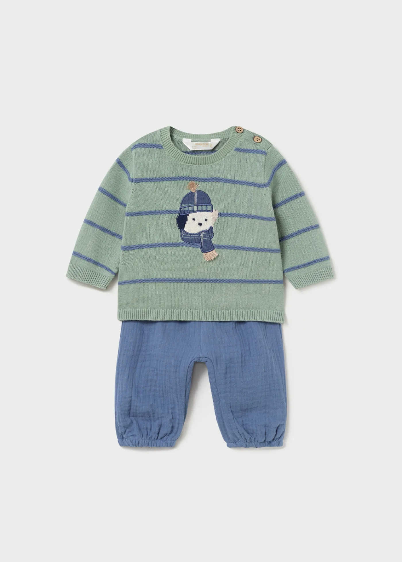 Best Sale Conjunto pantalón y jersey animalito recién nacido Conjuntos