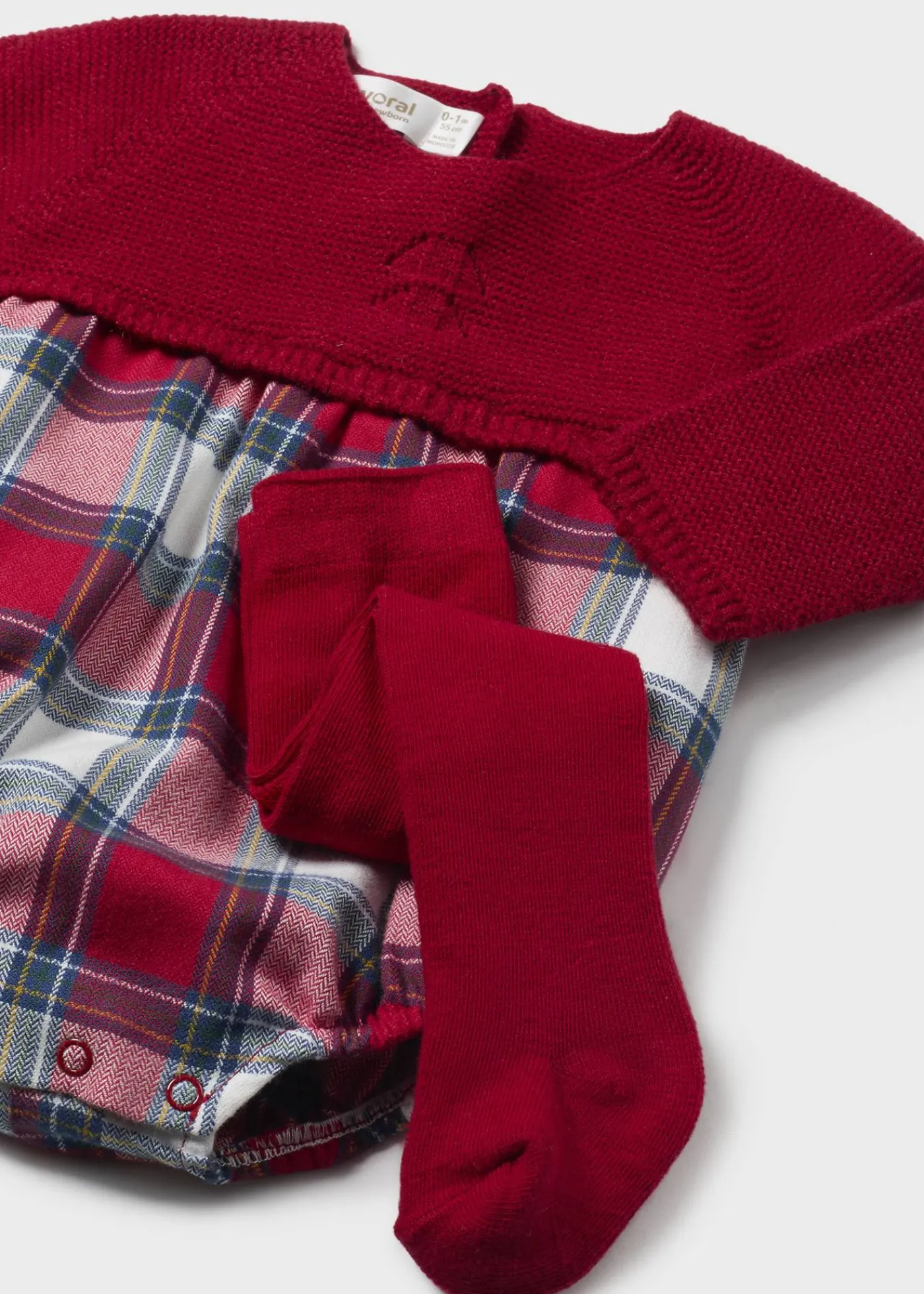 Flash Sale Conjunto pelele cuadros y leotardos recién nacido Conjuntos
