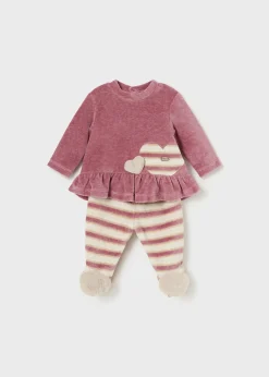 Discount Conjunto polaina y camiseta rayas recién nacida Conjuntos