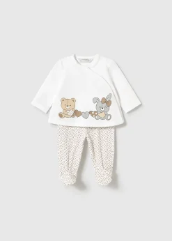 Cheap Conjunto polaina y camiseta manga larga estampado recién nacida Conjuntos