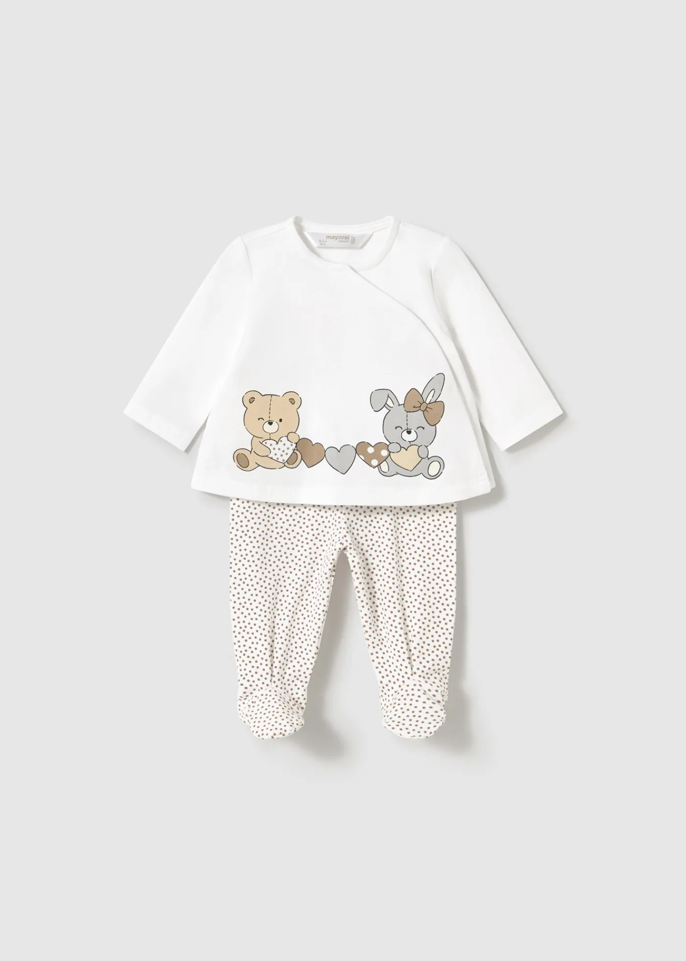 Cheap Conjunto polaina y camiseta manga larga estampado recién nacida Conjuntos