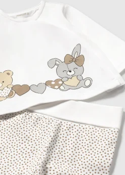 Cheap Conjunto polaina y camiseta manga larga estampado recién nacida Conjuntos