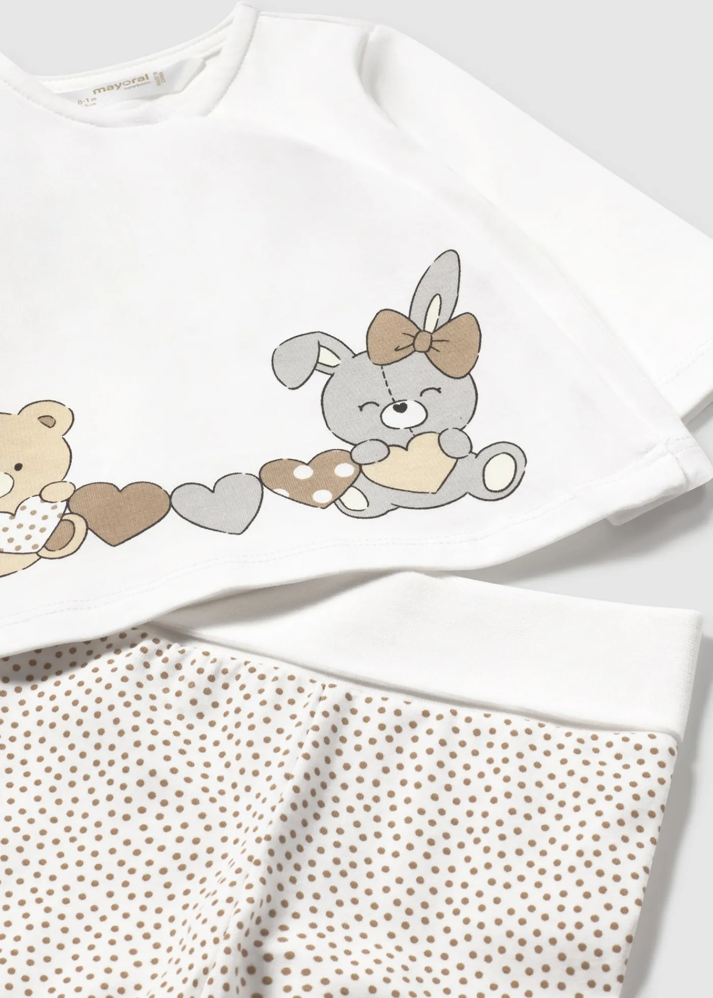 Cheap Conjunto polaina y camiseta manga larga estampado recién nacida Conjuntos