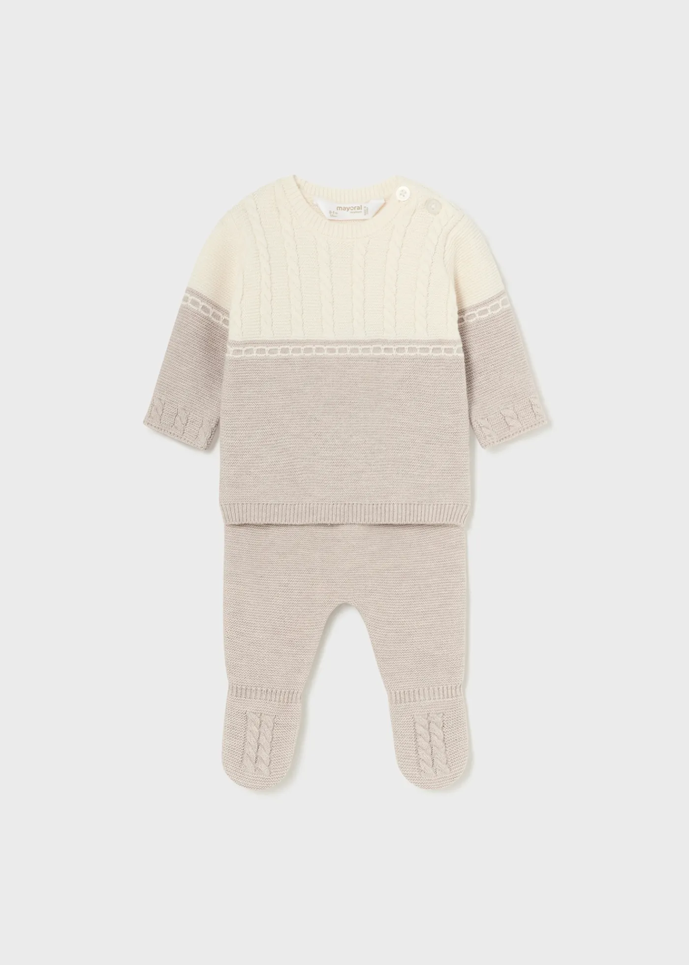 Best Sale Conjunto polaina y jersey bicolor recién nacido Conjuntos